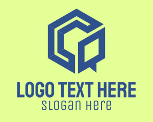 Chat - Hexagon Chat Messaging Application logo design