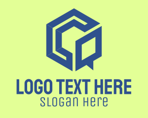 Messenger - Hexagon Chat Messaging Application logo design