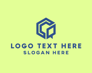 Cube - Hexagon Chat Messaging Application logo design