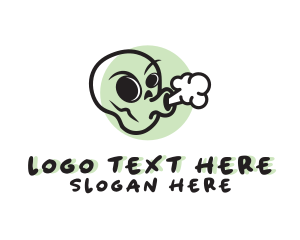 Spooky - Gaming Skull Vaping Smoke logo design