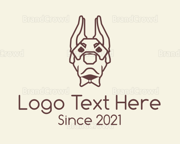 Bowtie Doberman Dog Logo