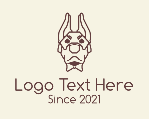Breed - Bowtie Doberman Dog logo design