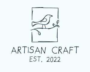 Rustic Sketch Handicraft Robin  logo design