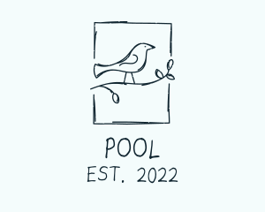 Birdwatcher - Rustic Sketch Handicraft Robin logo design