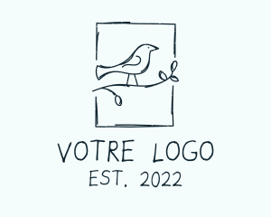 Safari - Rustic Sketch Handicraft Robin logo design