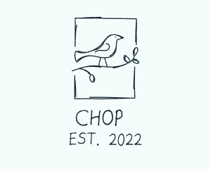 Bird - Rustic Sketch Handicraft Robin logo design