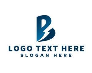 Battery - Blue Energy Letter B logo design