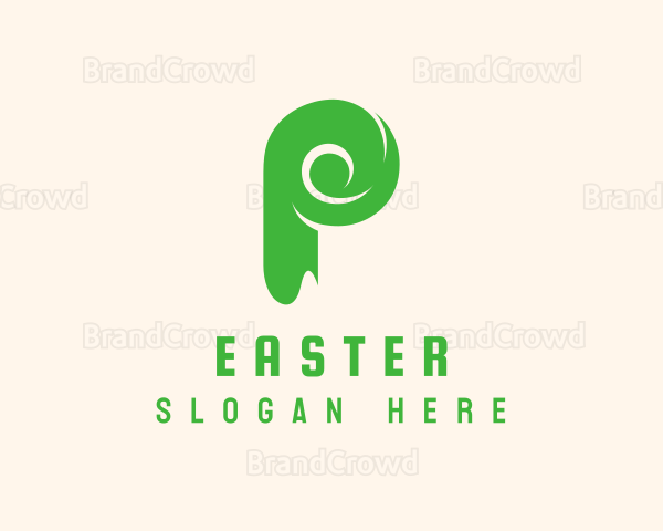 Green Eco Letter P Logo