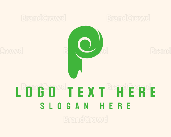 Green Eco Letter P Logo