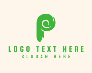 Nature - Green Eco Letter P logo design