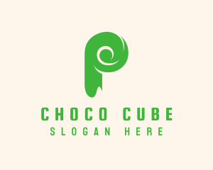Swirl - Green Eco Letter P logo design
