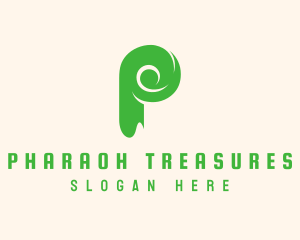 Green Eco Letter P logo design