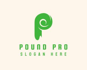 Green Eco Letter P logo design