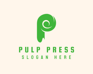 Green Eco Letter P logo design