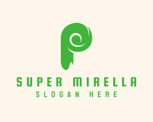 Natural - Green Eco Letter P logo design