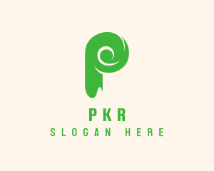 Green Eco Letter P logo design