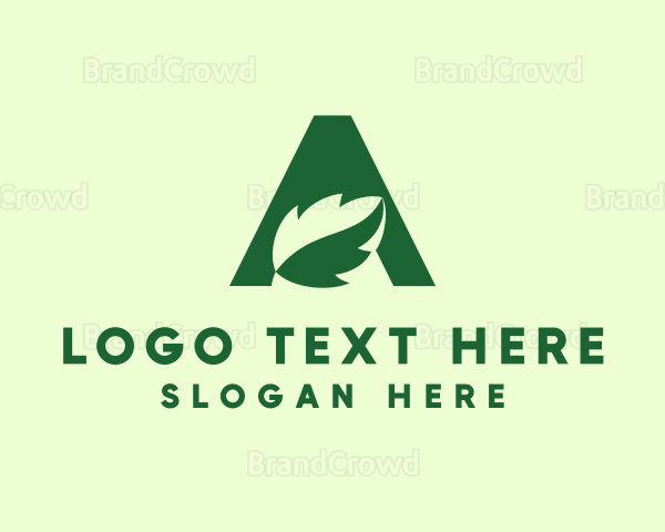 Green Eco Letter A Logo
