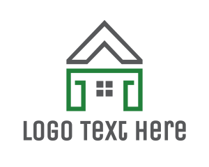 Rent - Grey Green House logo design