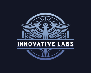 Medical Lab Caduceus logo design