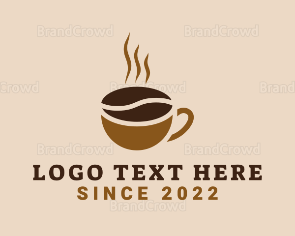 Hot Coffee Bean Logo