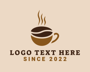 Hot Coffee - Hot Coffee Bean logo design