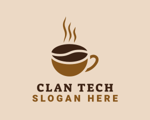 Hot Coffee Bean Logo