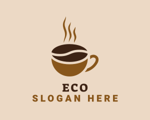 Hot Coffee Bean Logo