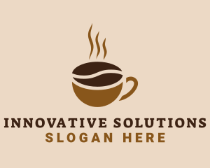 Hot Coffee Bean Logo