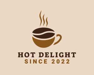 Hot Coffee Bean logo design