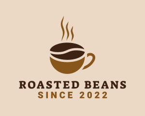Roasted - Hot Coffee Bean logo design
