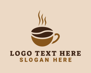 Hot Coffee Bean Logo