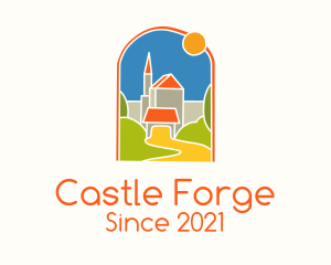 Colorful Medieval Castle  logo design