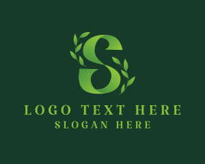 Seedling - Organic Farm Letter S logo design