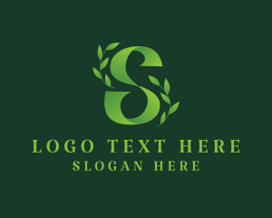 Green - Organic Farm Letter S logo design