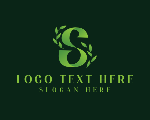 Green - Organic Natural Letter S logo design