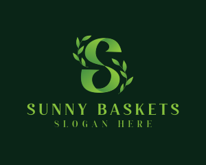 Organic Natural Letter S logo design