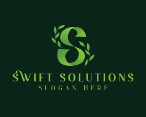 Organic Natural Letter S logo design