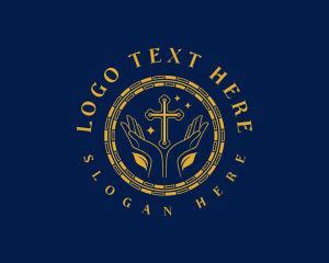 Crucifix - Missionary Hand Cross logo design