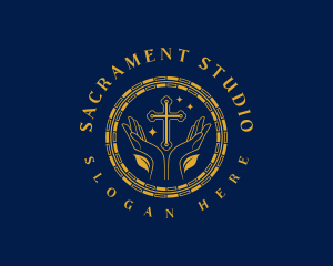 Sacrament - Missionary Hand Cross logo design