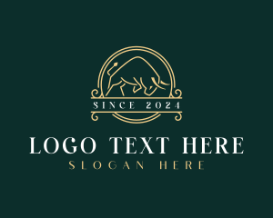 Animal - Elegant Bull Heraldry logo design