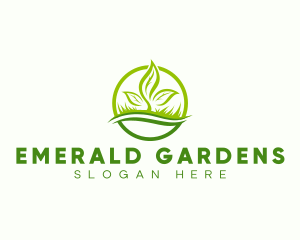 Leaf Grass Lawn logo design