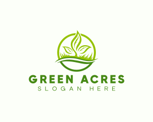 Leaf Grass Lawn logo design