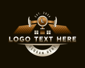 Hammer - Carpentry Roof Construcion logo design