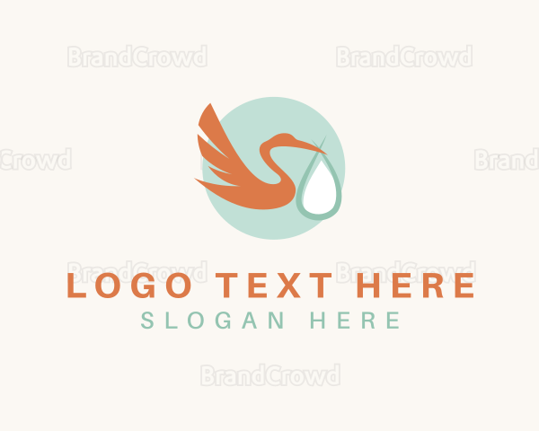 Stork Bird Delivery Logo