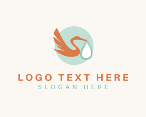 Parcel - Stork Bird Delivery logo design