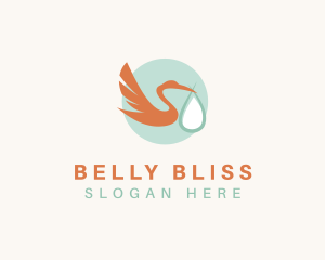Pregnancy - Stork Bird Delivery logo design