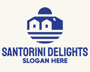 Santorini - Mediterranean House Seaside logo design