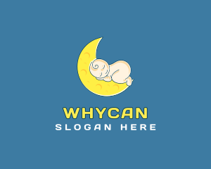 Pediatrician - Baby Sleeping Moon logo design