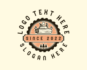 Log - Wood Carpentry Tools logo design