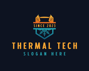 HVAC Fire Ice Thermal logo design
